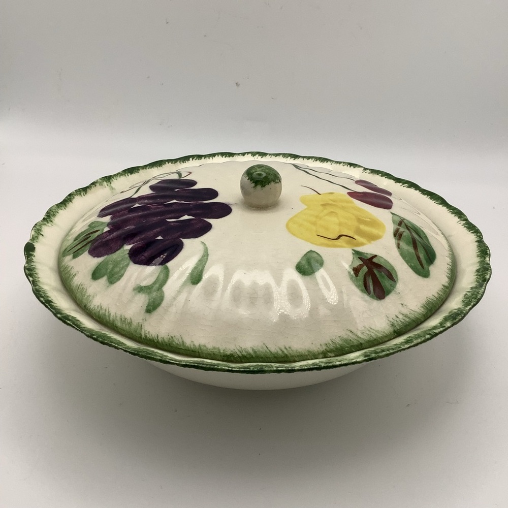 Rare find - Vintage Blue Ridge Hand-Painted Fruit Fantasy Covered Dish